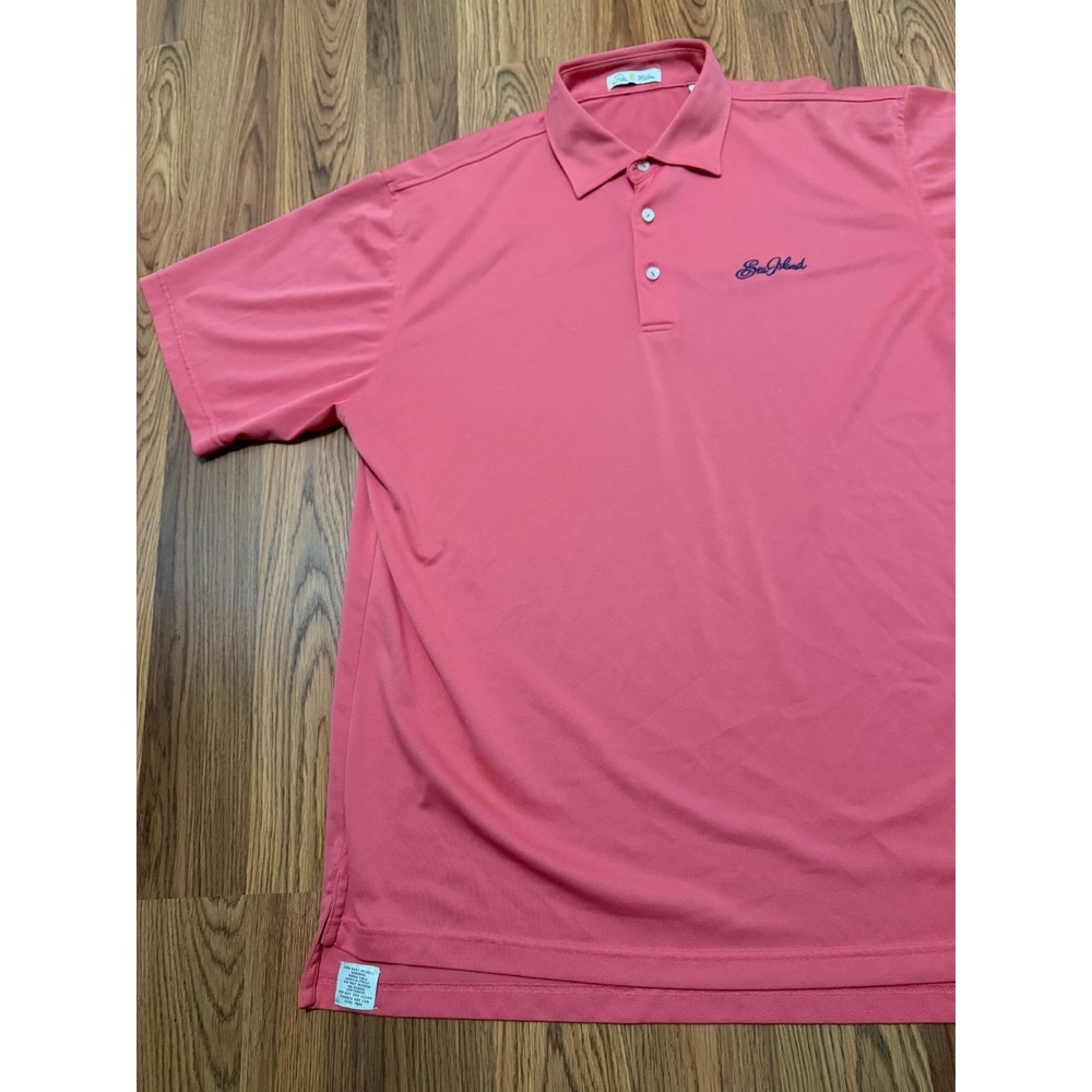 Peter Millar Polo Shirt Mens XL Sea Island Performance Knit Pink Golf - Picture 7 of 10